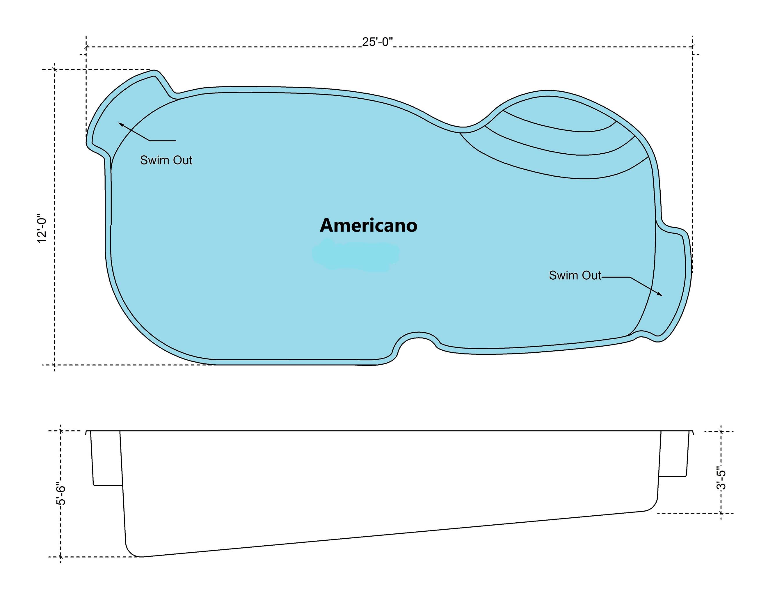 Americano Fiberglass Pool Diagram