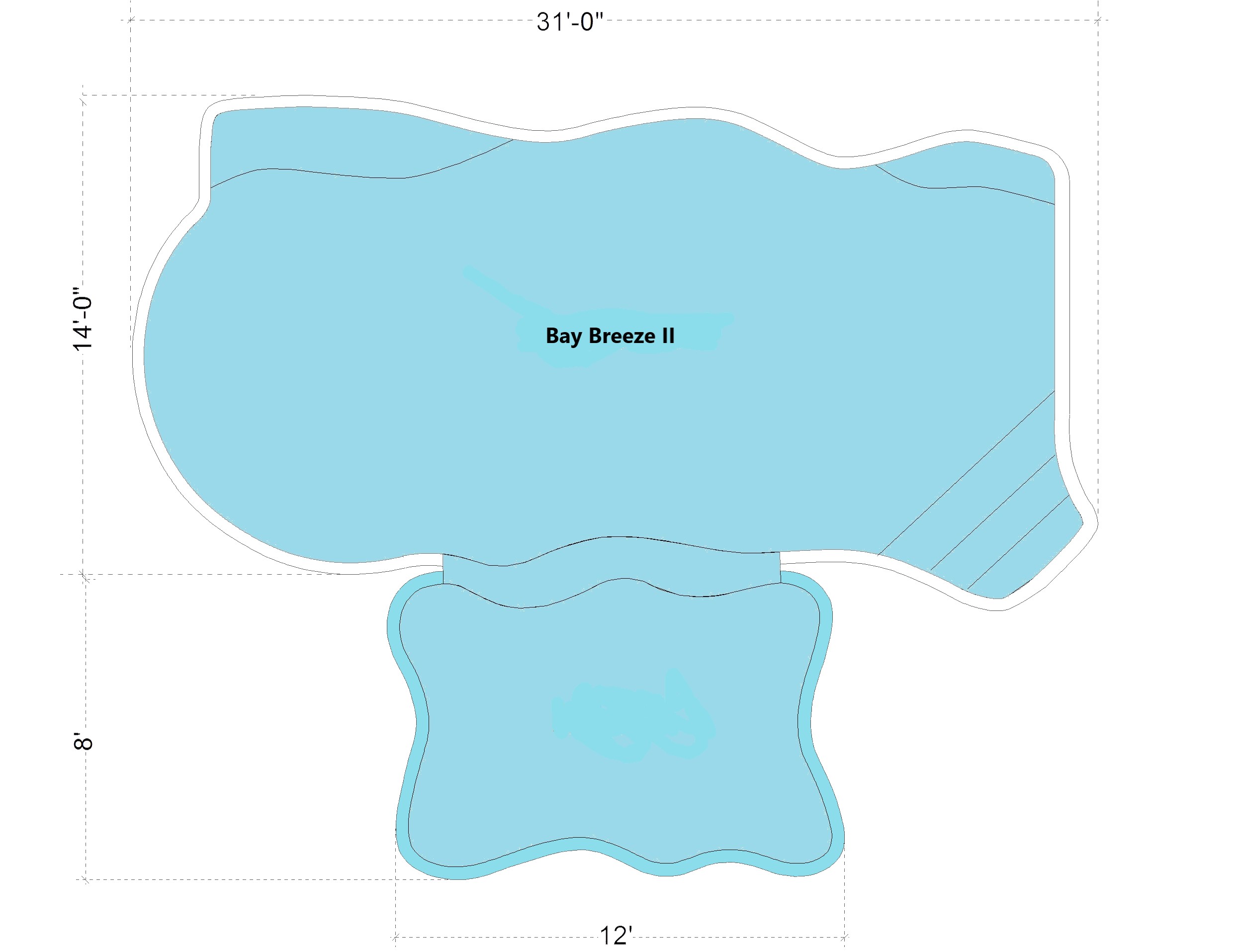 Bay Breeze II Fiberglass Pool Diagram