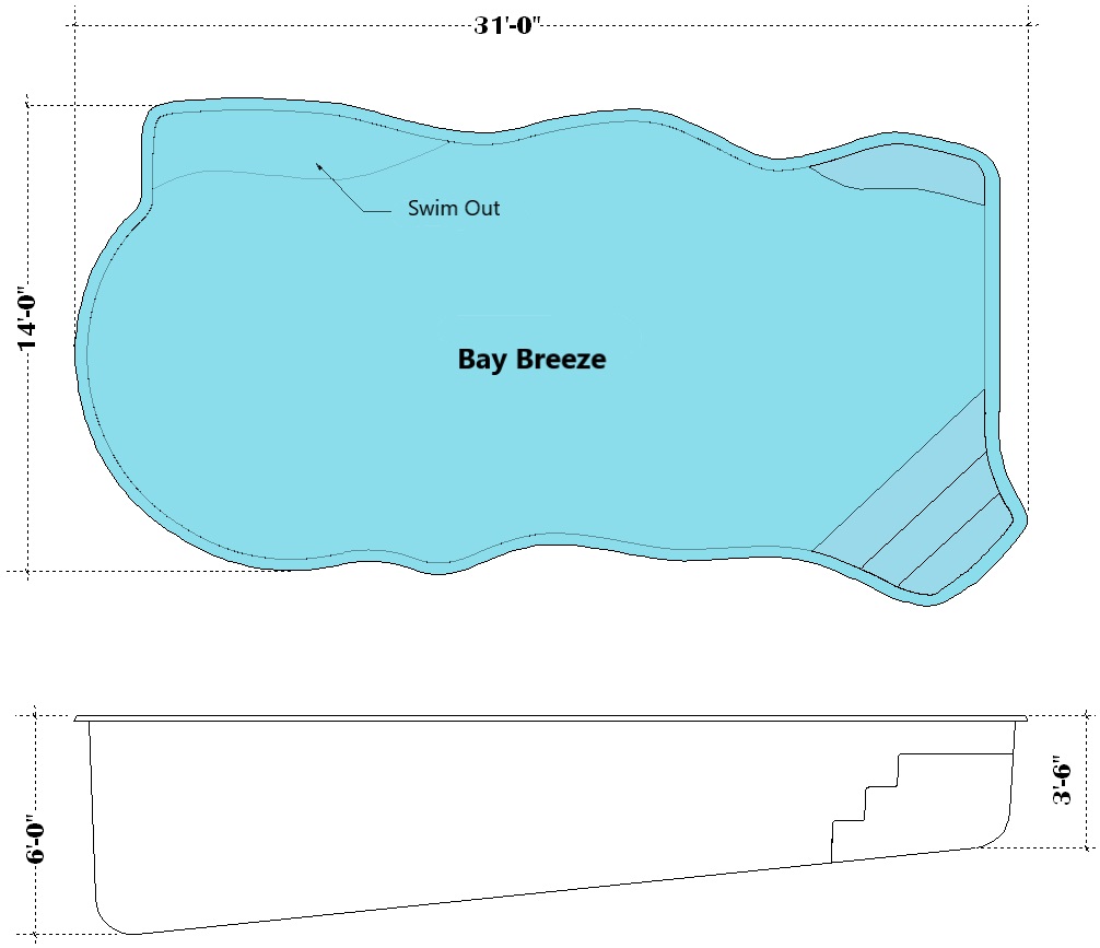 Bay Breeze Fiberglass Pool Diagram