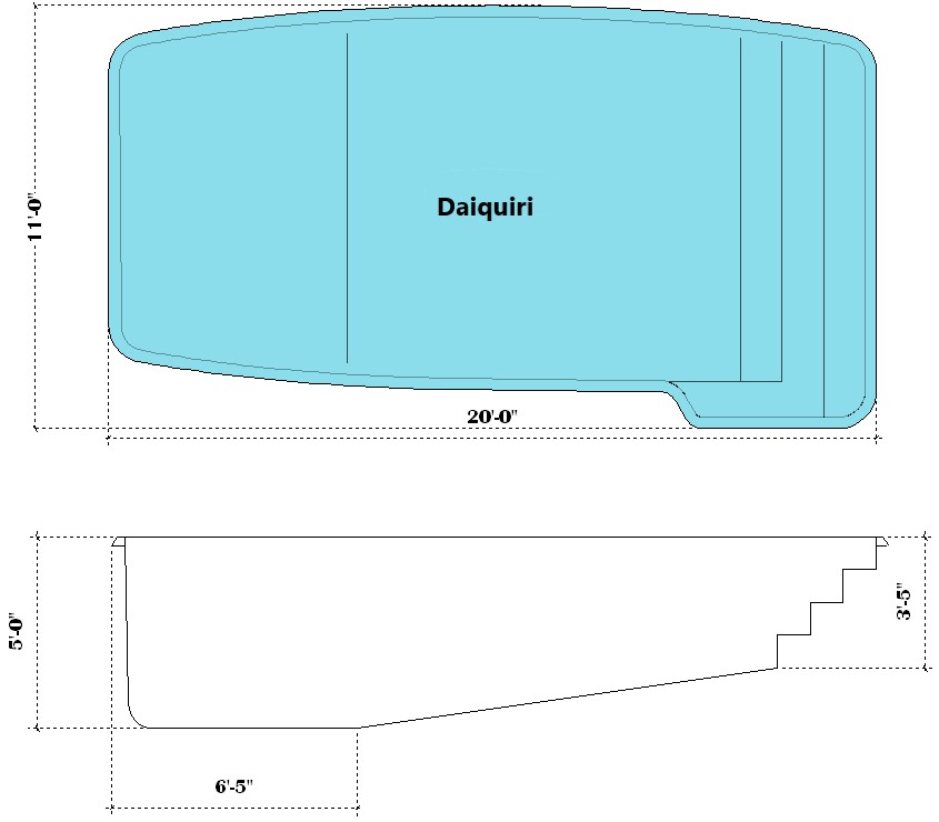 Daiquiri Fiberglass Pool Diagram