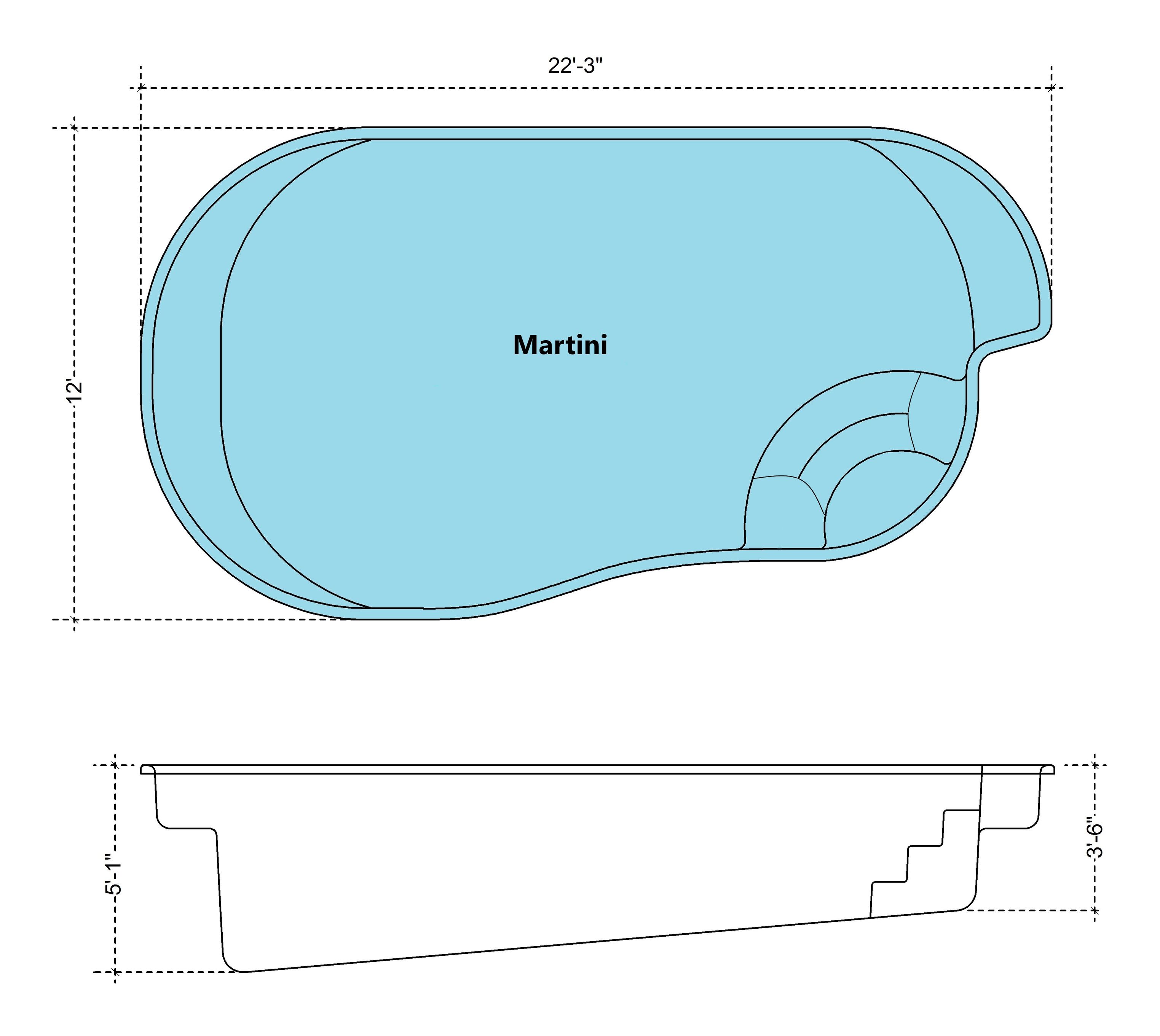 Martini Fiberglass Pool Diagram