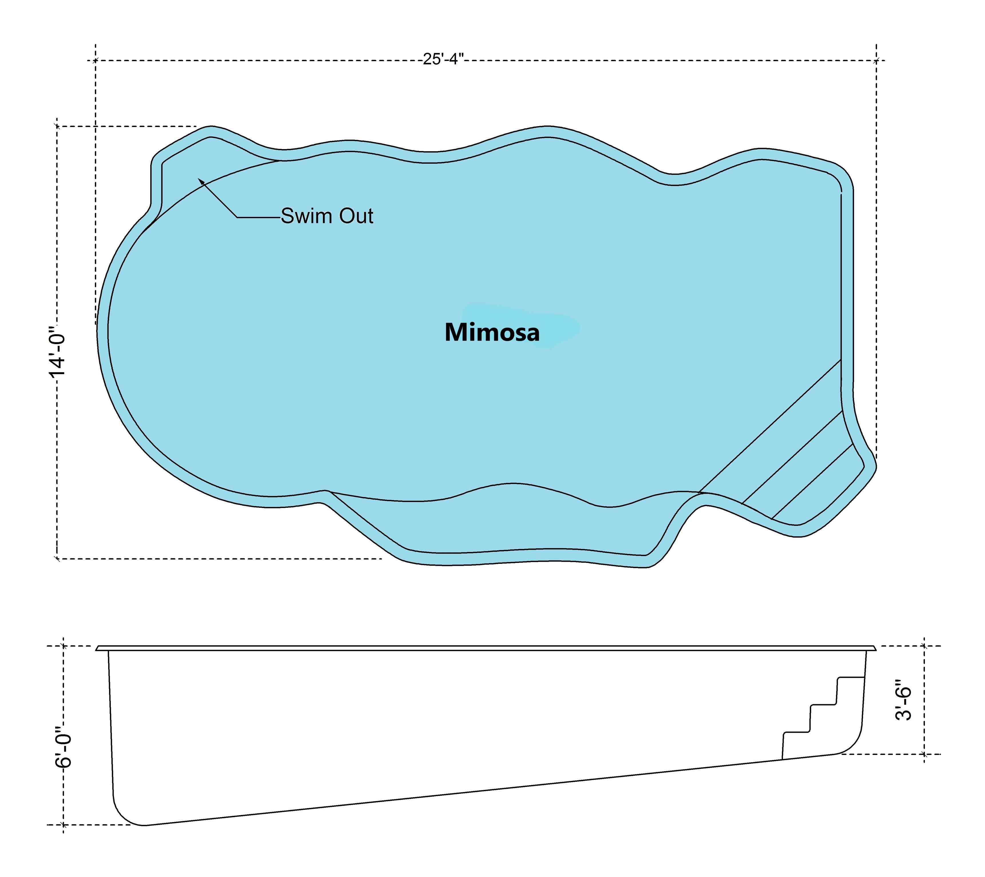 Mimosa Fiberglass Pool Diagram