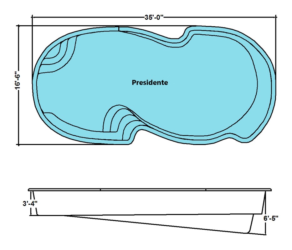 Presidente Fiberglass Pool Diagram