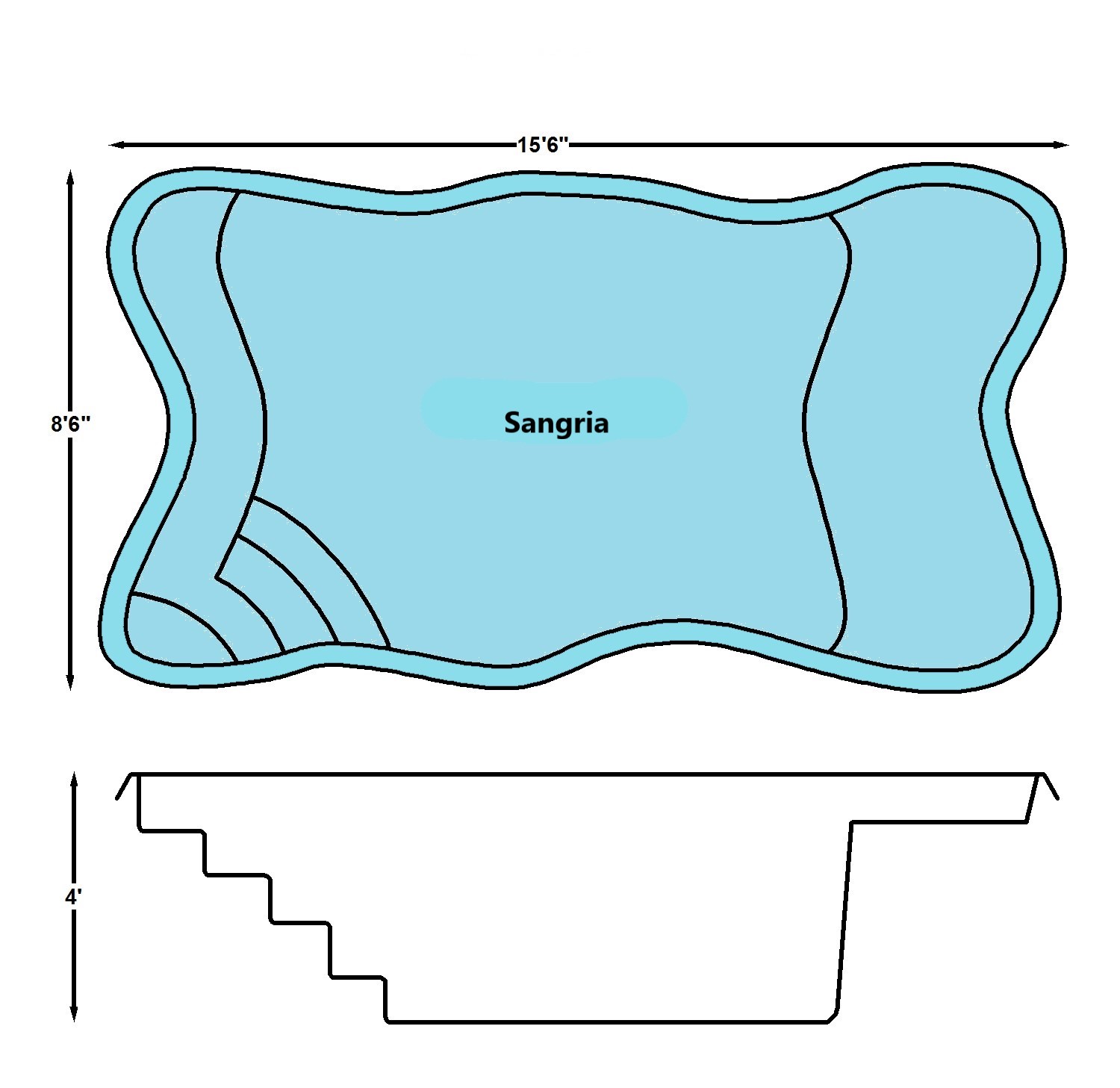 Sangria Fiberglass Pool Diagram