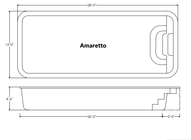 Amaretto Fiberglass Pool Diagram